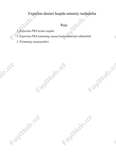 experion dasturi haqida umumiy tushuncha — DOCX