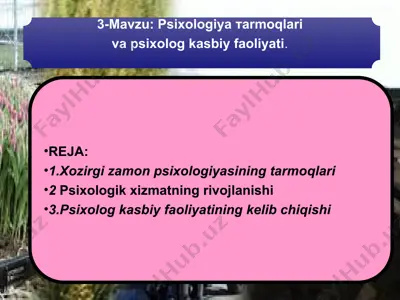 psixologiya tarmoqlari — PPT