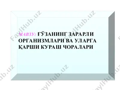 ғўzaning zararli organlari va ularga qarshi kurash choralari — PPT