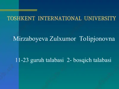 toshkent international university bitimlar tushunchasi va uning turlari — PPT