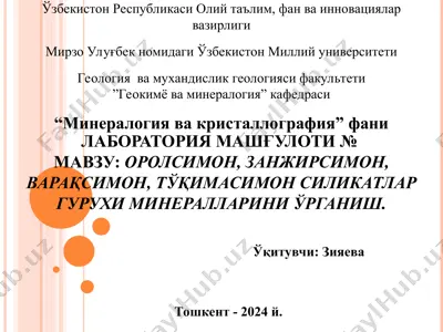 силикатлар минераллари — PPT