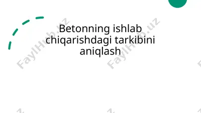 betonning ishlab chiqarishdagi yangi texnologiyalari — PPTX