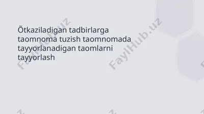 taom tayyorlash rejalari — PPTX