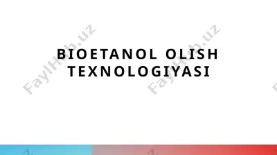 bioetanol olish texnologiyasi — PPTX