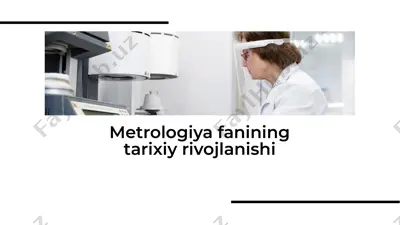 metrologiya fanining tarixiy rivojlanishi — PDF