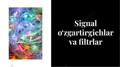 signal o'zgartirgichlar va filtrlar — PDF