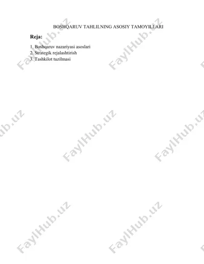 boshqaruv tahlilning asosiy tamoyillari — DOCX