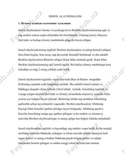 ismoil alayhissalom — DOCX