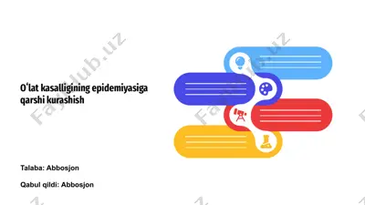 oʻlat kasalligining epidemiyasiga qarshi kurashish — PPTX