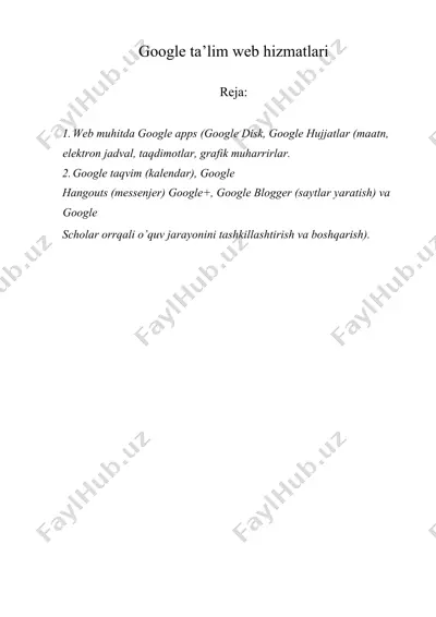 google ta’lim web hizmatlari — DOCX