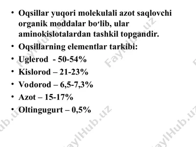 oqsillar — PPT