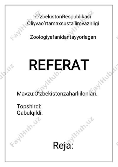 o’zbekiston zaharli ilonlari — PDF