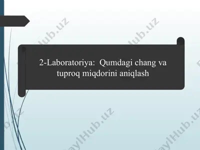 qumdagichang va tuproq miqdori aniqlash — PPTX