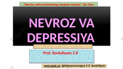 nevroz va depressiya — PPTX
