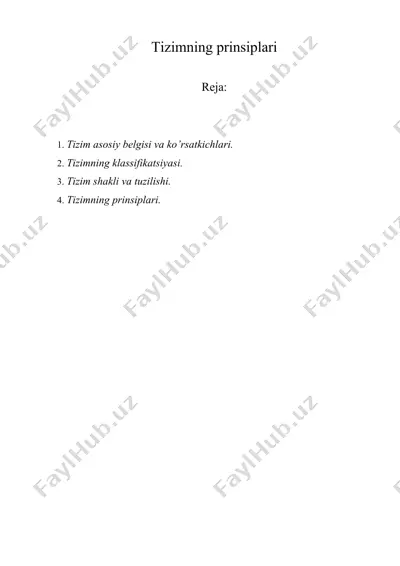 tizimning prinsiplari — DOCX