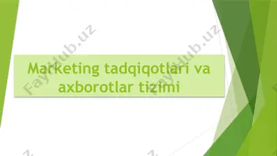marketing tadqiqotlari va axborotlar tizimi — PPTX