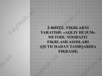 aqliy hujum metodi — PPTX