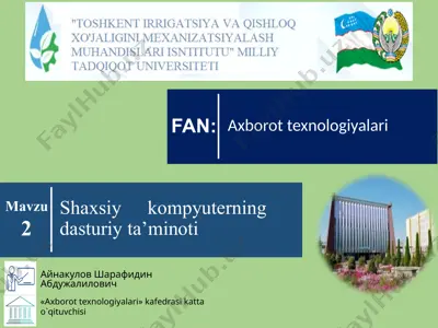 shaxsiy kompyuter texnikasi ta’limi — PPTX