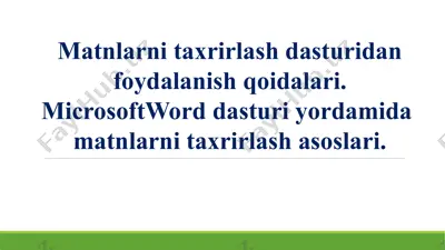 microsoft word dasturi — PPTX