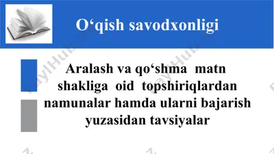 o‘qish-savodxonligi — PPTX