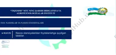 nasoslar va nasos stansiyalari — PPTX