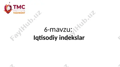 iqtisodiy indekslar — PPTX