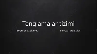 tenglamalartizimi — PPTX