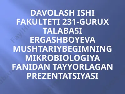 zamburug’lar keltirib chiqaruvchikasalliklar prezentatsiyasi — PPTX