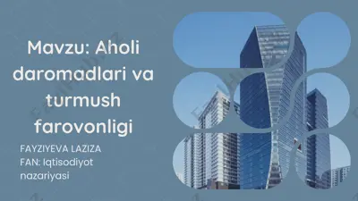 iqtisodiy o'sish va aholi turmush darajasi — PPTX