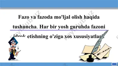 **fazo va fazoda mo'ljal olish haqida tushuncha** — PPTX
