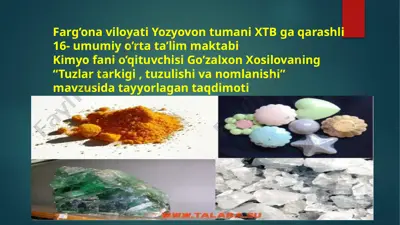 tuzlar tarkibi, tuzlilishi va nomlanishi — PPTX