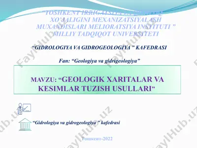 geologik xaritalar va kesimlar tuzish usullari — PPTX