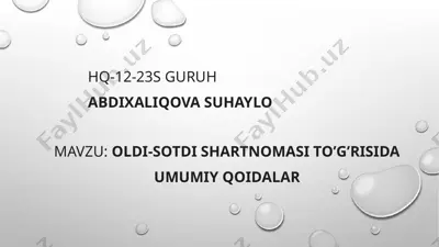 oldi-sotdi shartnomasi — PPTX