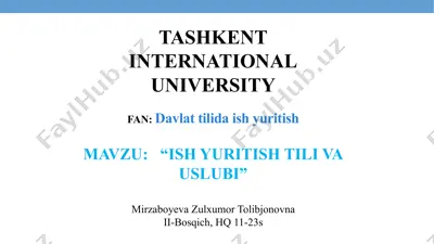 ish yuritish tili va uslubi — PPTX