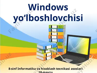 windows yo‘lboshlovchisi 8-sinf — PPTX