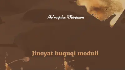 jinoyat huquqi moduli — PPTX