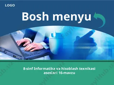 bosh menyu 8-sinf — PPTX