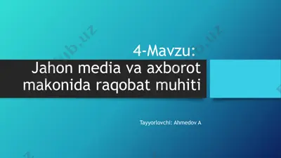 matbuot va axborot muxiti — PPTX