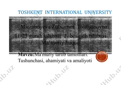 ma'muriy tartib tamoillari — PPTX