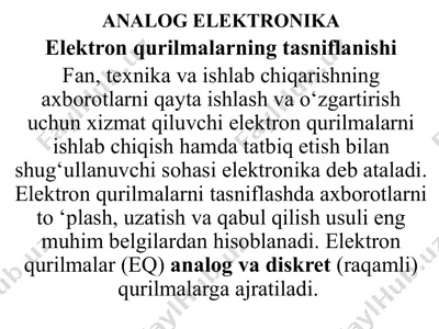 analog elektronika — PPTX