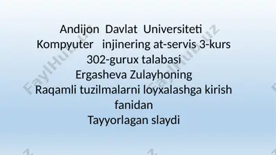 raqamli soat sxemasi — PPTX