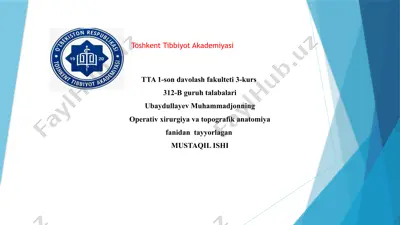 operativ xirurgiya va topografik anatomiya — PPTX