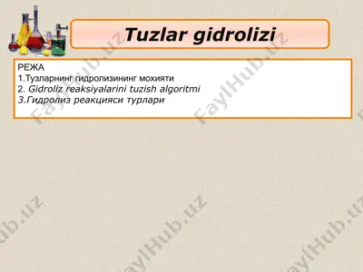 tuzlar gidrolizi — PPTX