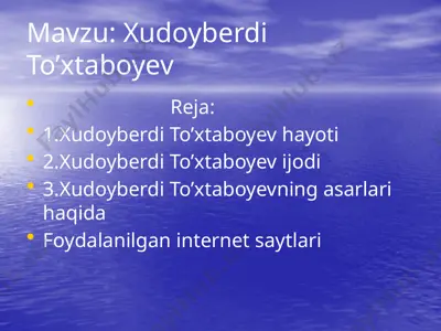 xudoyberdi to’xtaboyev — PPTX