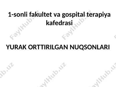 yurak orttirilgan nuqsonlari — PPTX