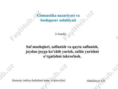 gimnastika nazariyasi va boshqaruv uslubi — PPTX