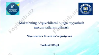 maktabning o‘quvchilarni oila gatayyorlash imkoniyatlarini oshirish — PPTX