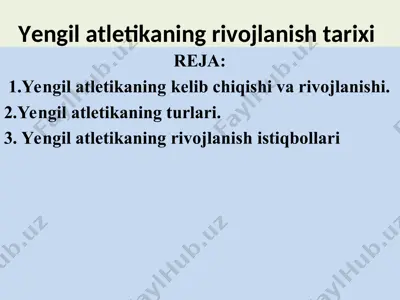 yengil atletikaning rivojlanish tarixi — PPT