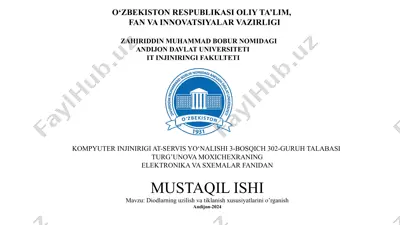 elektronika va sxemalar fanidan mustaqil ish "diodlarning uzilish va tiklanish xususiyatlarini o‘rganish" — PPTX