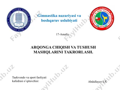 gimnastika nazariyasi va boshqaruv uslubiya — PPTX